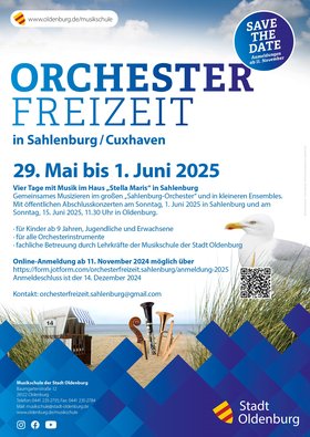 Plakat: Ankündigung zur Orchesterfreizeit in Sahlenburg. Foto: Stadt Oldenburg