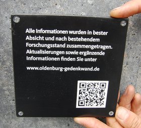 Infotafel mit QR-Code. Foto: Stadt Oldenburg