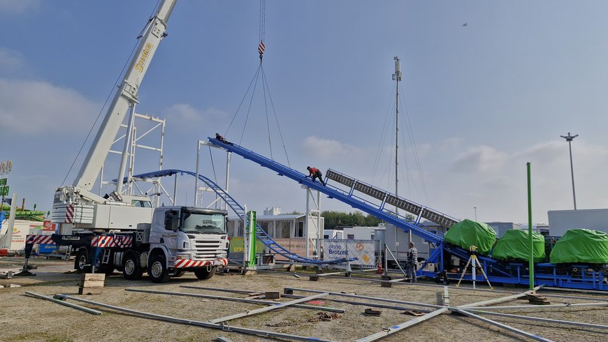 Der Aufbau von Heidi The Coaster am 19. September 2024. Foto: Stadt Oldenburg