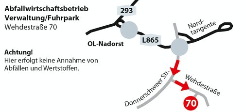 Anfahrt Verwaltung AWB. Foto: Stadt Oldenburg