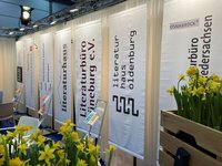 Messestand der Literaturhäuser aus Niedersachsen und Bremen. Foto: Literaturhaus Oldenburg