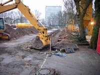 Beginn der Bauarbeiten für die Schlosshöfe. Foto: Rolf Scharfenberg