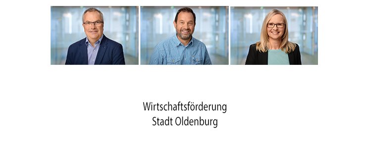 Die Mitarbeiterinnen und Mitarbeiter des Fachdienstes Projekt Fliegerhorst der Wirtschaftsförderung Stadt Oldenburg. Foto: Foto- und Bilderwerk