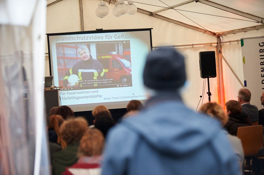 Foto- und Bilderwerk Bandschutzvideo eines Bewerbers. Foto: Foto- und Bilderwerk