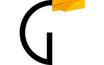 Logo der Botschaft Groningen: ein schwarzes G mit einer gelben Fahne am oberen Ende. Grafik: Norbert Egdorf